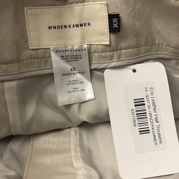Wnderkammer Eco Leather Half Trouser In Light Gray, Plain Pattern - Picture 6 of 13